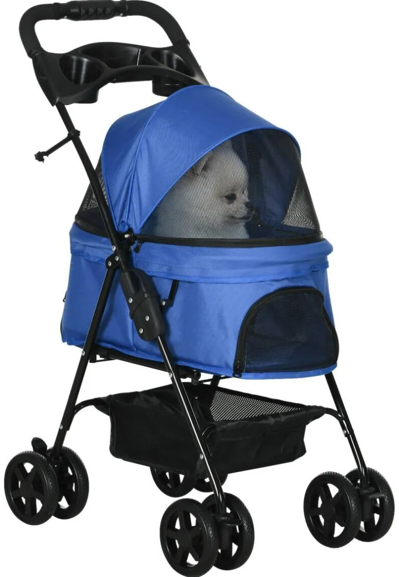 PawHut Hunde-Zubehör blau Edelstahl B/H/L: ca. 45x67x96 cm