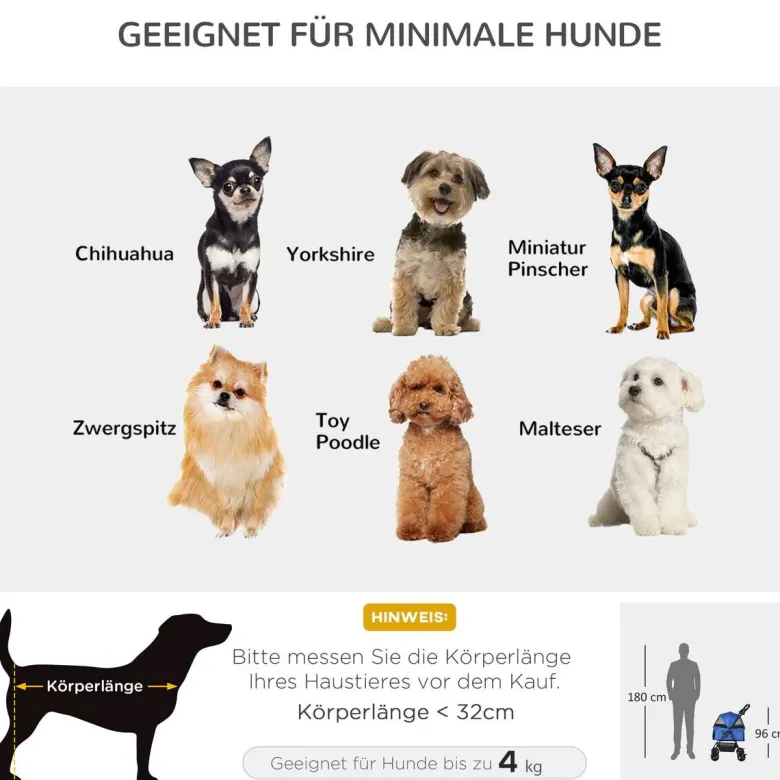 PawHut Hunde-Zubehör blau Edelstahl B/H/L: ca. 45x67x96 cm