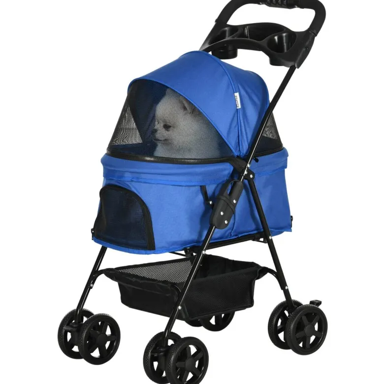 PawHut Hunde-Zubehör blau Edelstahl B/H/L: ca. 45x67x96 cm