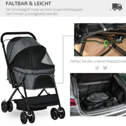 PawHut Hunde-Zubehör dunkelgrau Polypropylen B/H/L: ca. 52x76,5x95 cm