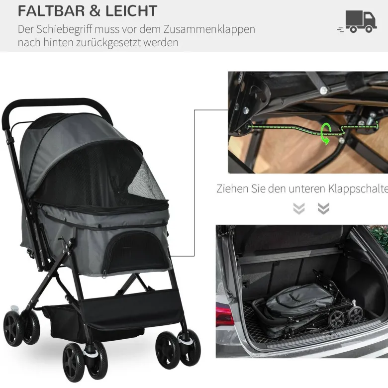 PawHut Hunde-Zubehör dunkelgrau Polypropylen B/H/L: ca. 52x76,5x95 cm