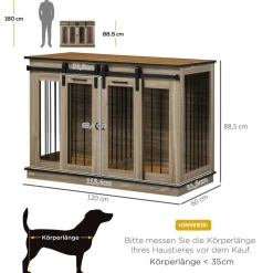 PawHut Hunde-Zubehör Eiche Polypropylen B/H/L: ca. 60x120x88,5 cm