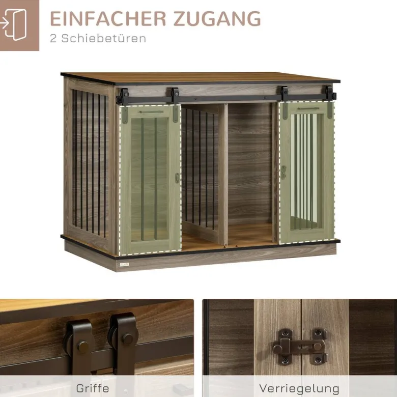 PawHut Hunde-Zubehör Eiche Polypropylen B/H/L: ca. 60x120x88,5 cm