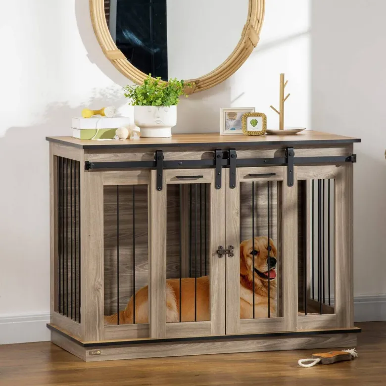 PawHut Hunde-Zubehör Eiche Polypropylen B/H/L: ca. 60x120x88,5 cm