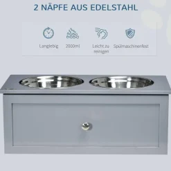 PawHut Hunde-Zubehör grau MDF B/H/L: ca. 30x60x24 cm