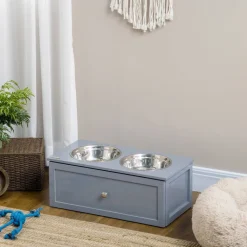 PawHut Hunde-Zubehör grau MDF B/H/L: ca. 30x60x24 cm