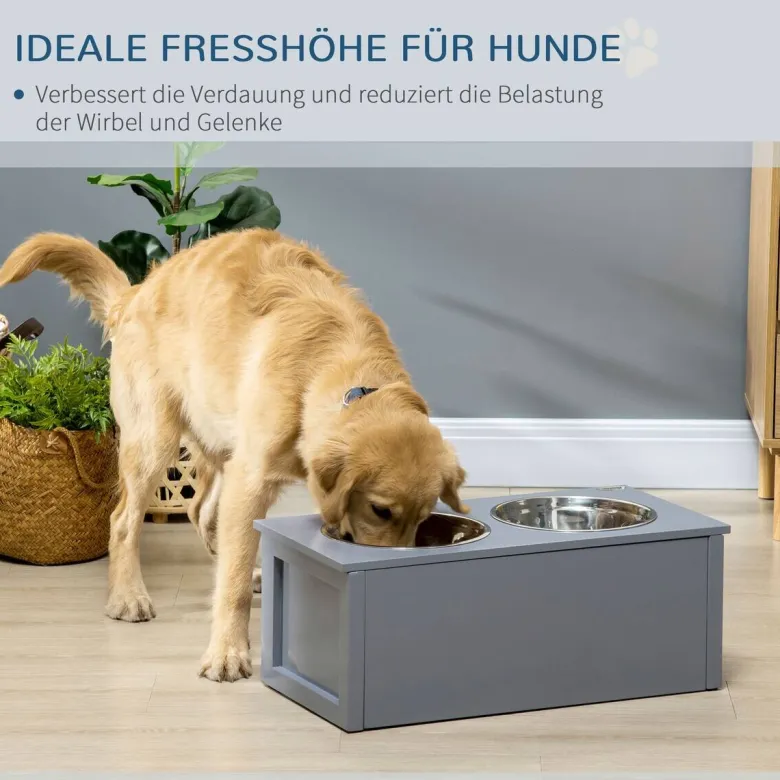 PawHut Hunde-Zubehör grau MDF B/H/L: ca. 30x60x24 cm