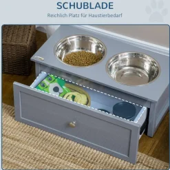 PawHut Hunde-Zubehör grau MDF B/H/L: ca. 30x60x24 cm