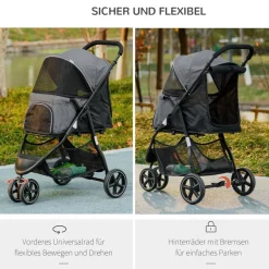 PawHut Hunde-Zubehör grau Polyester B/H/L: ca. 55x83x101 cm