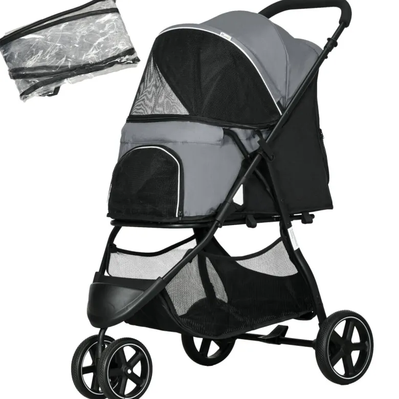 PawHut Hunde-Zubehör grau Polyester B/H/L: ca. 55x83x101 cm