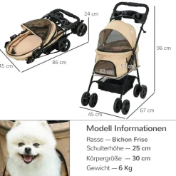 PawHut Hunde-Zubehör khaki Polyester B/H/L: ca. 45x67x96 cm