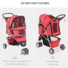 PawHut Hunde-Zubehör rot Polyester B/H/L: ca. 45x75x97 cm