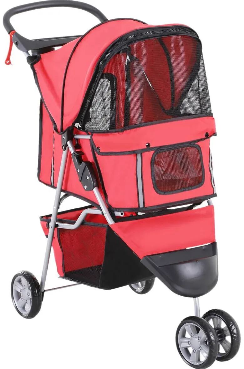 PawHut Hunde-Zubehör rot Polyester B/H/L: ca. 45x75x97 cm