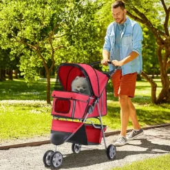 PawHut Hunde-Zubehör rot Polyester B/H/L: ca. 45x75x97 cm