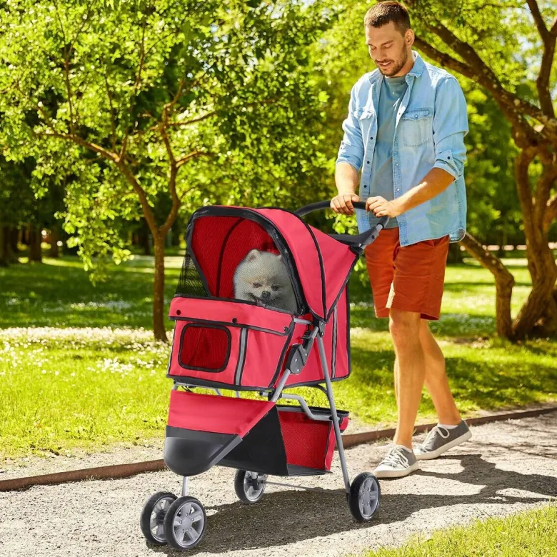 PawHut Hunde-Zubehör rot Polyester B/H/L: ca. 45x75x97 cm