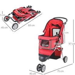 PawHut Hunde-Zubehör rot Polyester B/H/L: ca. 45x75x97 cm