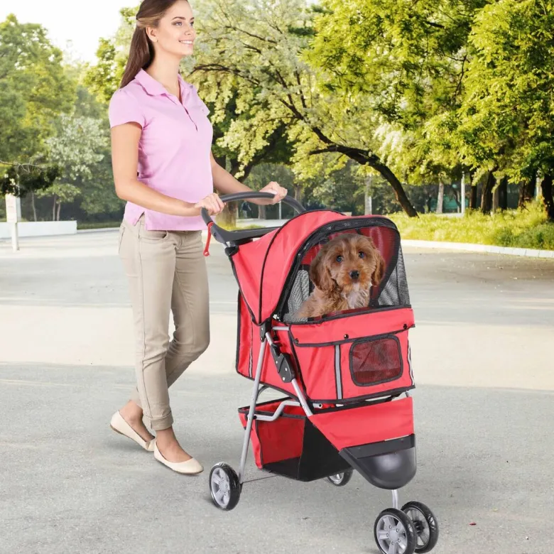 PawHut Hunde-Zubehör rot Polyester B/H/L: ca. 45x75x97 cm