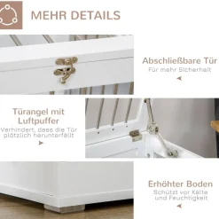 PawHut Hunde-Zubehör weiß Edelstahl B/H/L: ca. 50x80x56,5 cm