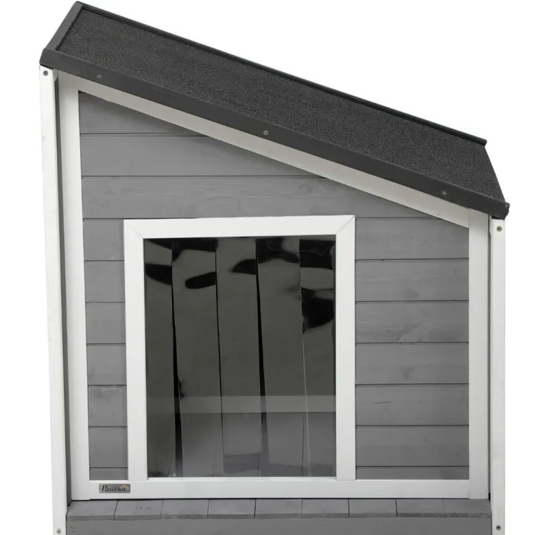 PawHut Hunde-Zubehör weiß Holz B/H/L: ca. 58x71x77 cm