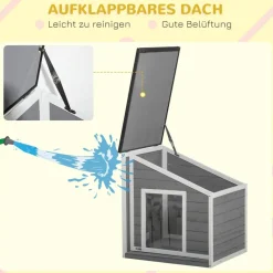 PawHut Hunde-Zubehör weiß Holz B/H/L: ca. 58x71x77 cm