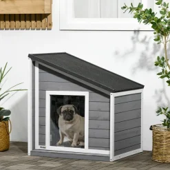 PawHut Hunde-Zubehör weiß Holz B/H/L: ca. 58x71x77 cm