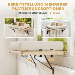PawHut Katzenbett cremeweiß Polyester B/H/L: ca. 36x24x50 cm