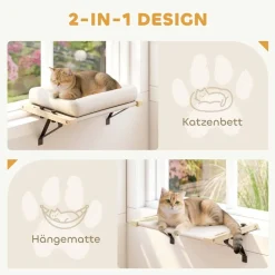 PawHut Katzenbett cremeweiß Polyester B/H/L: ca. 36x24x50 cm