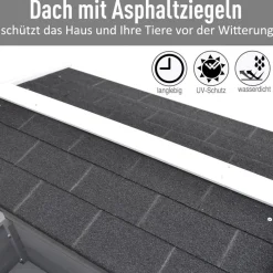 PawHut Katzenhaus grau Holz B/H/L: ca. 67x75x115 cm