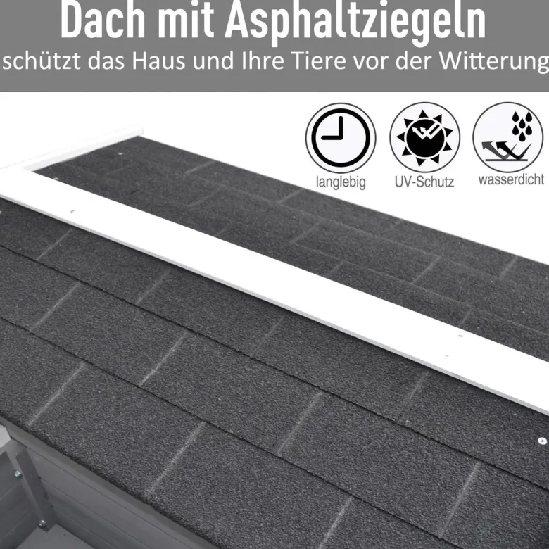 PawHut Katzenhaus grau Holz B/H/L: ca. 67x75x115 cm