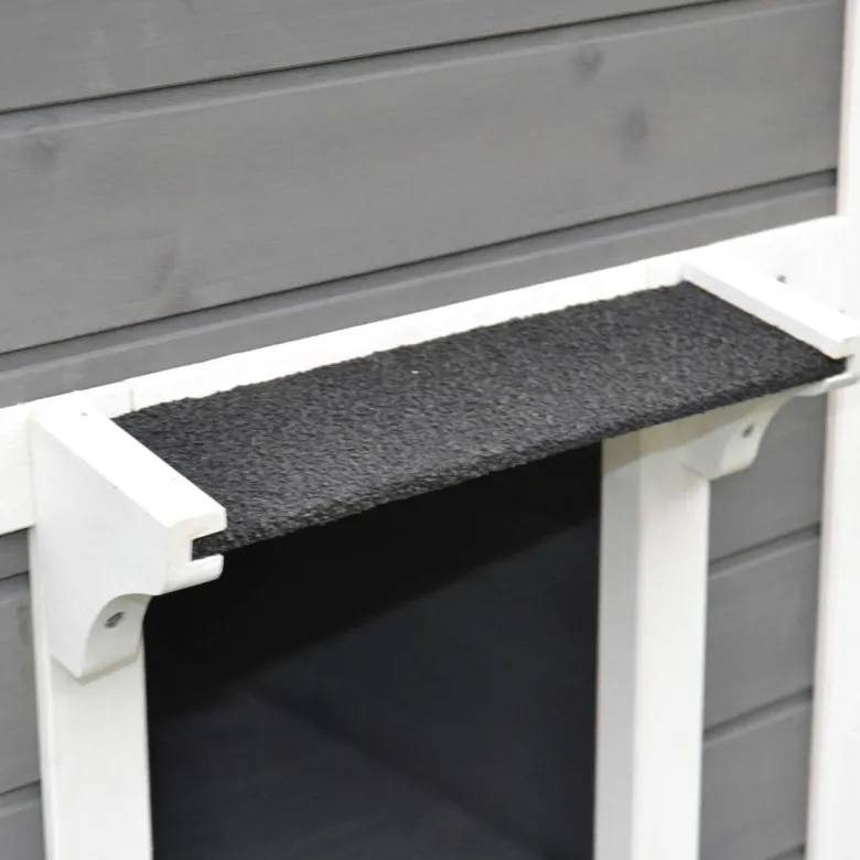 PawHut Katzenhaus grau Holz B/H/L: ca. 67x75x115 cm
