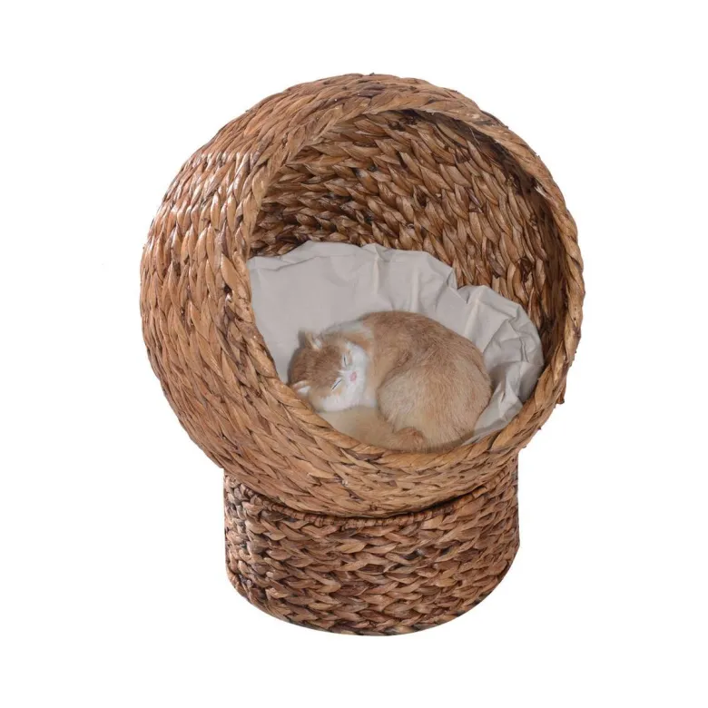 PawHut Katzenhaus natur Wasserhyazinthe H/L: ca. 60x42 cm