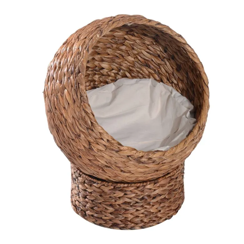 PawHut Katzenhaus natur Wasserhyazinthe H/L: ca. 60x42 cm