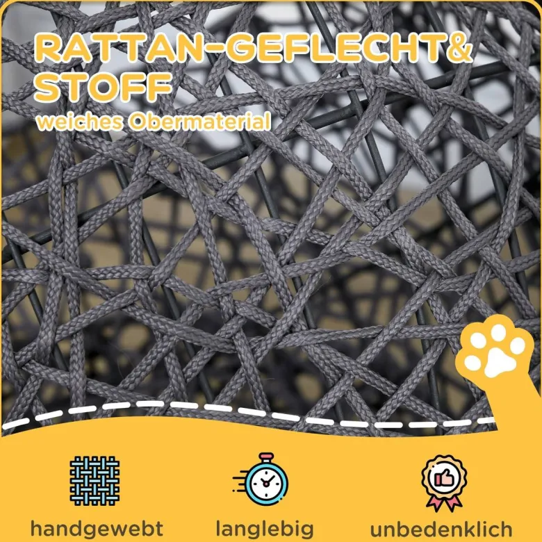 PawHut Katzenkorb cremeweiß Baumwolle B/H/L: ca. 50x60x50 cm