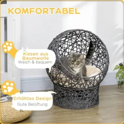 PawHut Katzenkorb cremeweiß Baumwolle B/H/L: ca. 50x60x50 cm