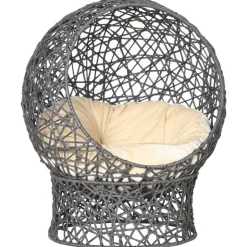 PawHut Katzenkorb cremeweiß Baumwolle B/H/L: ca. 50x60x50 cm