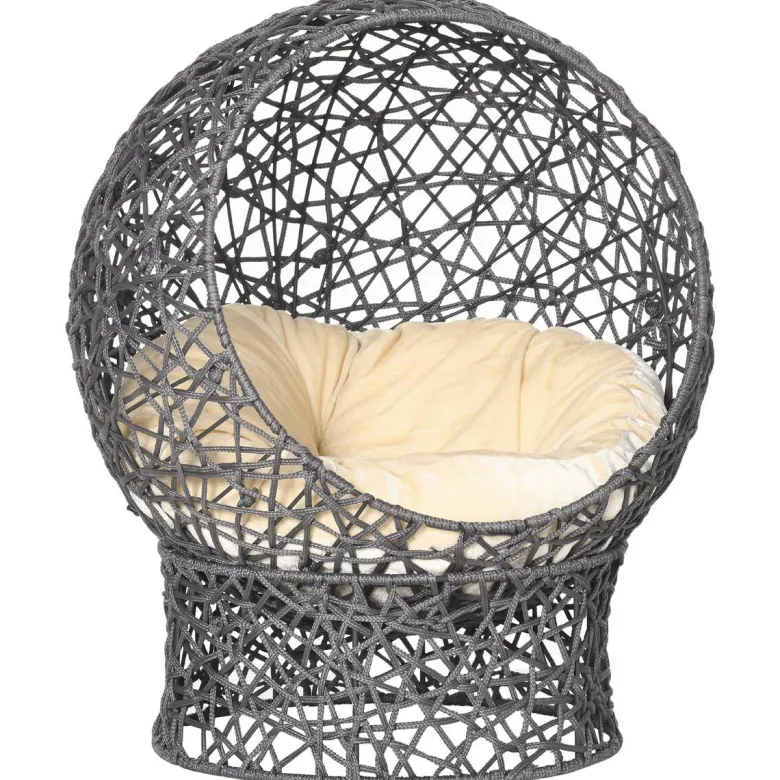 PawHut Katzenkorb cremeweiß Baumwolle B/H/L: ca. 50x60x50 cm