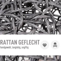 PawHut Katzenkorb Silbergrau Rattan B/H/L: ca. 52x58x52 cm