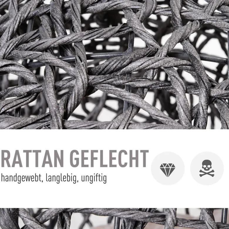 PawHut Katzenkorb Silbergrau Rattan B/H/L: ca. 52x58x52 cm