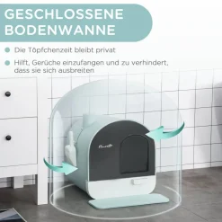 PawHut Katzentoilette grün Kunststoff B/H/L: ca. 44x47x43 cm