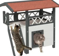 PawHut Katzen-Zubehör weiß Polypropylen B/H/L: ca. 50x77x73 cm