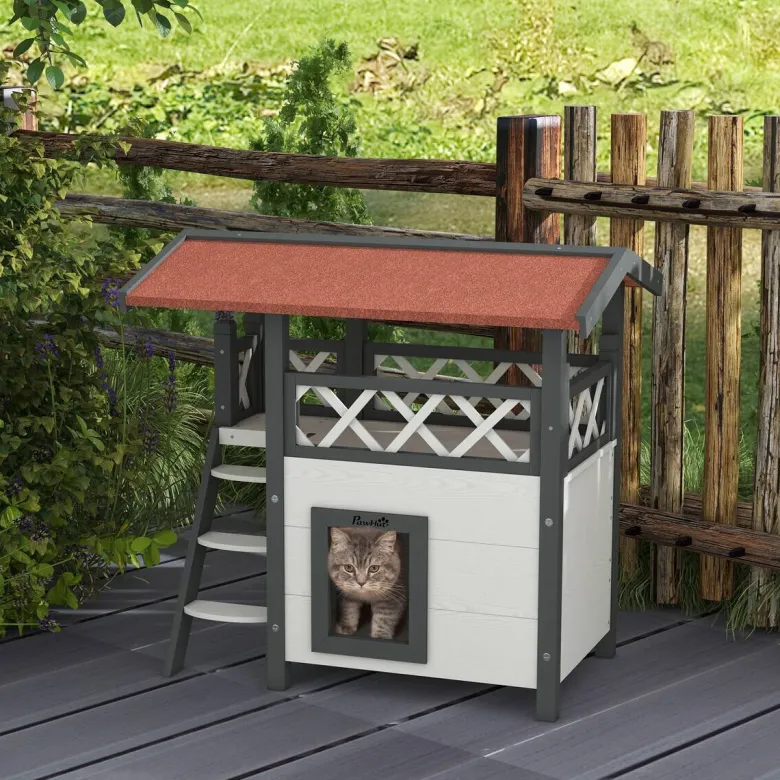 PawHut Katzen-Zubehör weiß Polypropylen B/H/L: ca. 50x77x73 cm