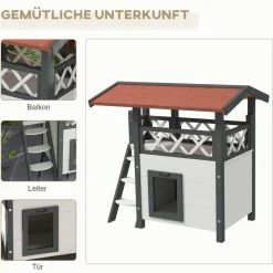 PawHut Katzen-Zubehör weiß Polypropylen B/H/L: ca. 50x77x73 cm