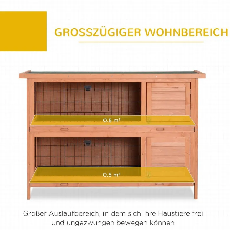 PawHut Kleintierstall orange Holz B/H/L: ca. 50x93x136,4 cm