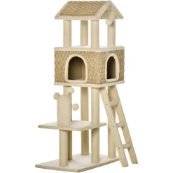 PawHut Kratzbaum beige Polyester B/H/L: ca. 40x131x69 cm