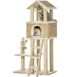 PawHut Kratzbaum beige Polyester B/H/L: ca. 40x131x69 cm