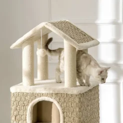 PawHut Kratzbaum beige Polyester B/H/L: ca. 40x131x69 cm