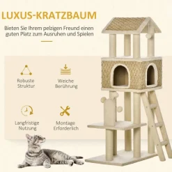 PawHut Kratzbaum beige Polyester B/H/L: ca. 40x131x69 cm