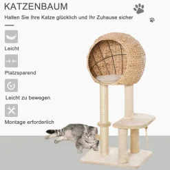PawHut Kratzbaum beige Polypropylen B/H/L: ca. 40x48x100 cm