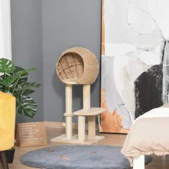 PawHut Kratzbaum beige Polypropylen B/H/L: ca. 40x48x100 cm