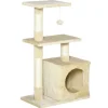 PawHut Kratzbaum beige Sisal B/H/L: ca. 50x80x30 cm